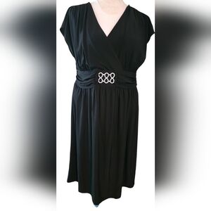 Olivia Matthews Black Rhinestone Embellished Dress Women's 1XP Petite NWT